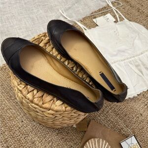 Frye ballets black leather